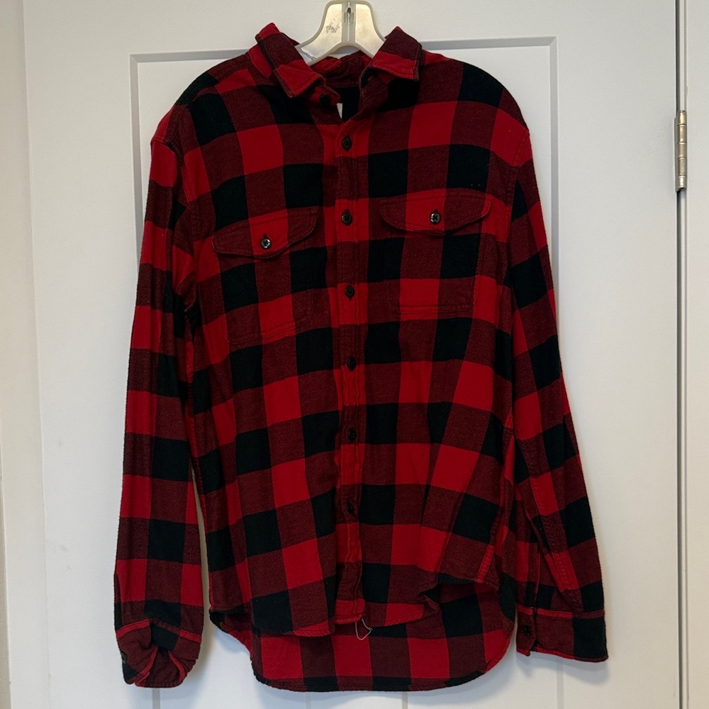 Red and Black Plaid Men's Flannel